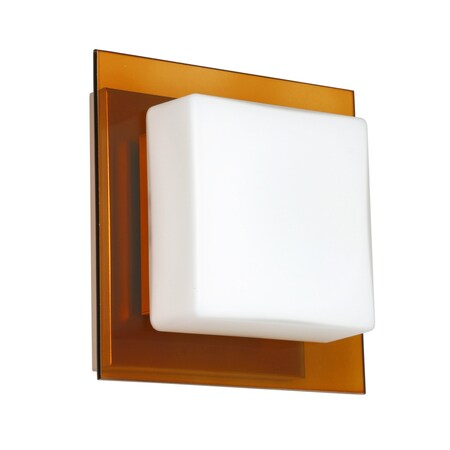 Besa Lighting Alex Mini Sconce, Opal/Armagnac, Satin Nickel Finish, 1x50W Halogen 1WS-7735TG-SN